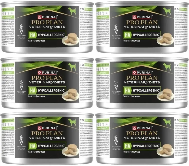 PRO PLAN Veterinary Diets HA Hypoallergenic Mousse 6x195g Nassfutter für Hunde (Rabatt für Stammkunden 3%)