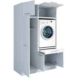 laundreezy Mehrzweckschrank-Set 118 x 200 x 68 cm Weiß