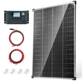 Nicesolar 200W Solarpanel Monokristallines Solarpanel-Kit 200 Watt Solarmodul mit 20 A Laderegler für netzunabhängige 12 Volt Energieladung für Wohnmobil, Boot, Wohnwagen, Haushalt