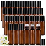 30 Pcs Ätherische Öle Roller Flaschen, Roll On Glasflaschen Ätherisches Öl Braune Roll On Flasche Leer Roll-on Klein Edelstahl-roller Ball Flaschen Leere Glas FÜr Aromatherapie Gemische ParfÜm Massage