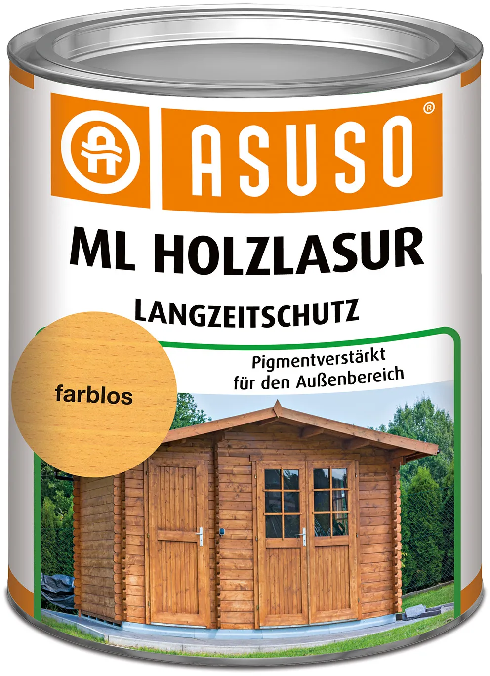 ASUSO ML Holzlasur Langzeitschutz – Kiefer - 2,5 Liter