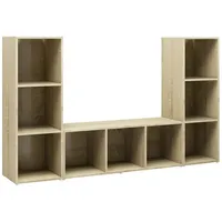 VidaXL TV-Schränke 3 Stk. Sonoma-Eiche 107x35x37 cm Holzwerkstoff -