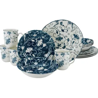 CreaTable Damask blau Kombiservice-Set, 16-tlg. 22258