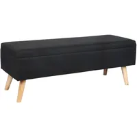 Relaxdays Truhenbank Gepolstert Schwarz 110 x 40 x 40 cm