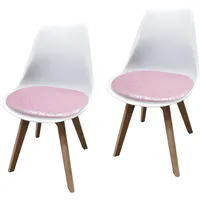 Hti-Living Stuhl Atlanta Weiß, PU Rosa Muster