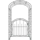 deluke Pforte DELHI mit Rosenbogen 215 x 115 cm Braun/Schwarz Stahl