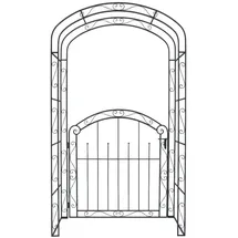 deluke Pforte DELHI mit Rosenbogen 215 x 115 cm Braun/Schwarz Stahl