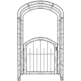 deluke Pforte DELHI mit Rosenbogen 215 x 115 cm Braun/Schwarz Stahl