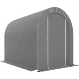 Fahrradgarage/gartenunterstand 239×159×190 Cm Mit Pe-plane Und Verzinktem Metallrahmen, Grau