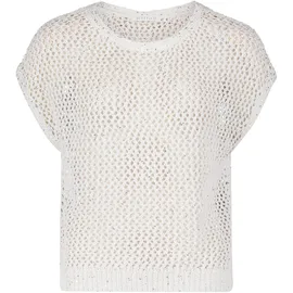 Betty & Co Stricktop mit Effektgarn Weiß 46