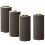 441 LED Kerzenset LINA 15 cm grau 4 St.