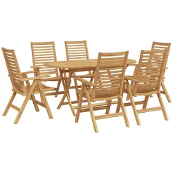 vidaXL 7-teiliges Garten Essbereich Klappbar Massivholz Teak