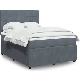 vidaXL Boxspringbett 140 x 200 cm Dunkelgrau
