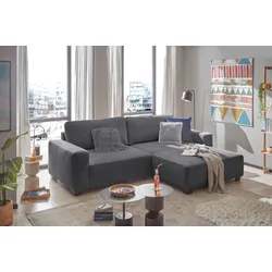 Ecksofa ED EXCITING DESIGN "Elba L-Form", grau (dunkelgrau), B:282cm H:93cm T:192cm, 92% Polyester, 8% Nylon, Sofas