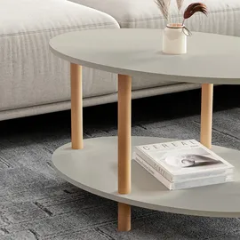 [en.casa] Couchtisch Højreby 70x44x43 cm Sandsteinfarben