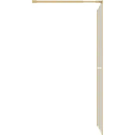 vidaXL Duschwand für Begehbare Dusche mit ESG Klarglas Golden 90x195cm