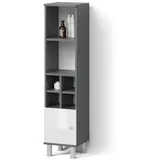livinity Midischrank Fucino 30 x 130,6 x 30 cm Weiß Hochglanz/Anthrazit