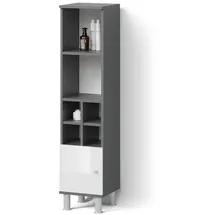 livinity Midischrank Fucino 30 x 130,6 x 30 cm Weiß Hochglanz/Anthrazit