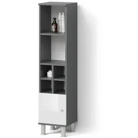 livinity Midischrank Fucino 30 x 130,6 x 30 cm Weiß Hochglanz/Anthrazit