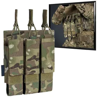 WLXW Taktische Dreifach-Magazintasche MP5/MP7 MOLLE-Magazintasche Offener Magazinhalter Für Airsoft Jagd Cosplay(CP)