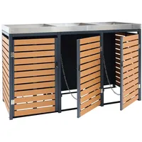 Proregal Mülltonnenverkleidung 124 x 200 x 84 cm teak-optik