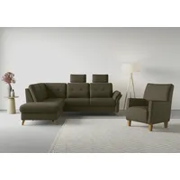 Ecksofa SIT & MORE "Göteborg", grün (khaki), B:250cm H:90cm T:226cm, Sofas, Ecksofa, inkl. Sitztiefenverstellung, wahlweise mit Bettfunktion & Bettkasten
