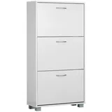 CASARIA Schuhschrank 115 x 60 x 25 cm 3 Klappen geschlossen / weiß