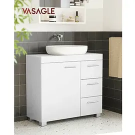 VASAGLE Waschtischunterschrank ohne Waschbecken weiß 70,0 x 30,0 x 64,0 cm