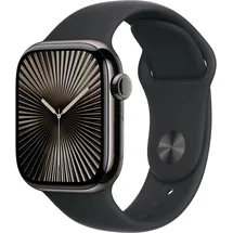 Apple Watch Series 10 GPS + Cellular 46 mm Titangehäuse schiefer Sportarmband schwarz S/M