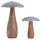 mvg voglrieder möbelcollection gmbh Dekofiguren 2er Set Pilze H20/12x13/10cm Aufsteller Pilz-Optik Mangoholz Aluminium