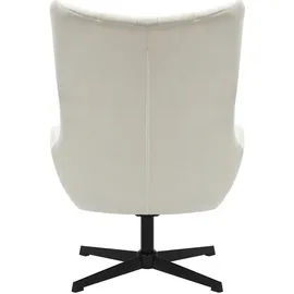 SalesFever Sessel Savannah Cord 82 x 106 x 85 cm Beige mit Hocker und Drehfunktion