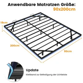 COMHOMA 90 x 200 cm Schwarz