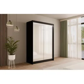 altdecor Kleiderschrank 120 x 215 x 61 cm Schwarz/Weiß