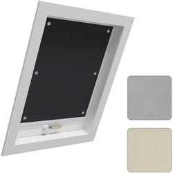 Dachfensterrollo, Woltu, 1x Thermorollo Dachfenster ohne Bohren, mit Saugnapf schwarz 96 cm x 120 cm