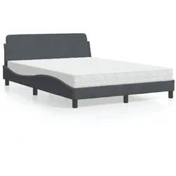 Bett mit Matratze – Dunkelgrau, 120x200 cm – Eleganter Schlafkomfort mit edlem Samt