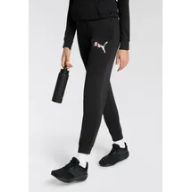 Puma Trainingshose ESS LOGO LAB PANTS TR sportlicher Stil, mit grafischem Gummidruck, mit Nahttaschen schwarz M