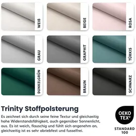 Fdm Bett FLORIDA 120x200 cm mit Lattenrost Stauraum Doppelbett Samt weiß Bettkasten