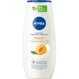 NIVEA Peach & Apricot Seed Oil Pflegedusche (250 ml), Duschgel mit zartem Pfirsich-Duft, reichhaltige Cremedusche mit Vitamin C & E für ein weiches Hautgefühl