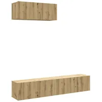 VidaXL 3-tlg. TV-Schrank-Set Wandmontage Artisan-Eiche Holzwerkstoff
