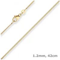Schmuck Krone Goldkette 1,2mm Panzerkette aus 585 Gelbgold 42cm, Gold 585 goldfarben