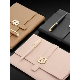 Boss Mappe, Double B Folder A5 Schreibmappe Camel - Braun