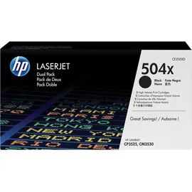 HP 504X schwarz 2er Pack (CE250XD)