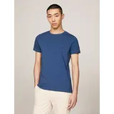 Tommy Hilfiger T-Shirt »STRETCH SLIM FIT TEE«, mit Rundhalsausschnitt, blau