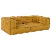 vidaXL Pouf Modular Gelb 140x70x36 cm Stoff