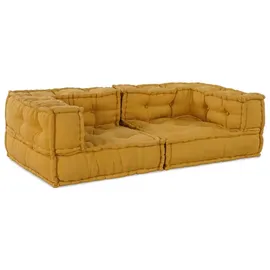 vidaXL Pouf Modular Gelb 140x70x36 cm Stoff