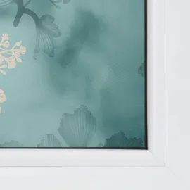 Lichtblick Fensterfolie selbstklebend, Sichtschutz, Aqua Floral - Blau B/L: ca. 100x100 cm
