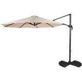 Garden Pleasure Deluxe-Ampelschirm Ø 300 cm creme
