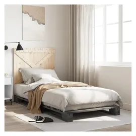vidaXL Massivholzbett 90 x 200 cm Grau