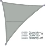 VOUNOT VOUNOT® Sonnensegel Dreieckig mit Befestigung Set, Wasserdicht Sonnenschutz Wetterbeständig und UV Schutz, für Balkon Garten Terrasse, 3x3x3m, Grau