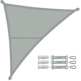 VOUNOT VOUNOT® Sonnensegel Dreieckig mit Befestigung Set, Wasserdicht Sonnenschutz Wetterbeständig und UV Schutz, für Balkon Garten Terrasse, 3x3x3m, Grau